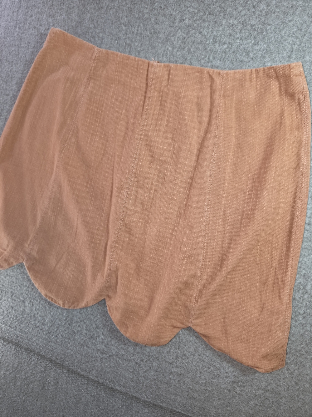 V ery J Scalloped Hem Mini Skirt in Terracotta 100% Cotton Womens Medium